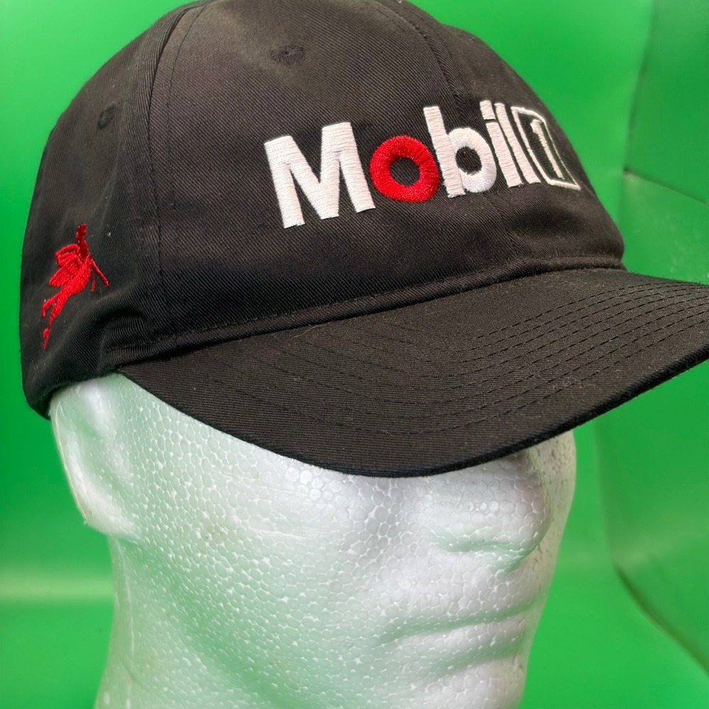 Mobil 1 Racing Baseball Cap Black Adjustable Tractor Supply Pegasus Logo Hat Car